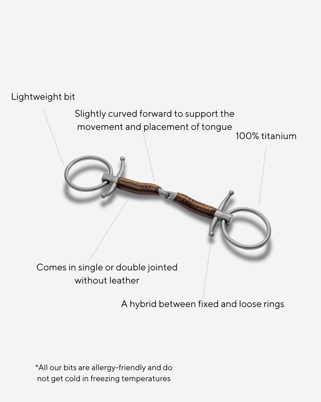 BHOOF BIT 1 - SINGLE JOINTED - LEATHER