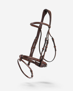 Brown horse bridle on a white background